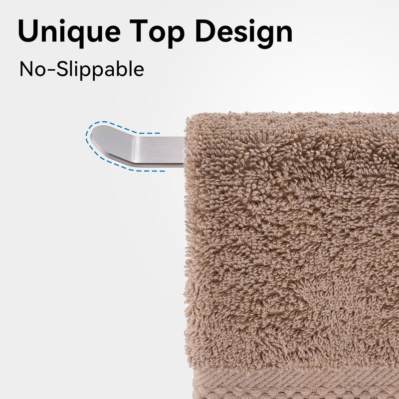 Keepmisc Silver Hand Towel Holder Stand – Countertop T-Shaped Stainless Steel Towel Rack with Non-Slip Base for Vanity and Kitchen - Image 3